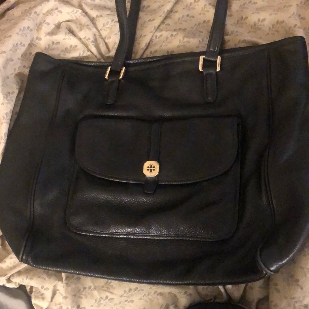 Tory Burch leather pocket tote
